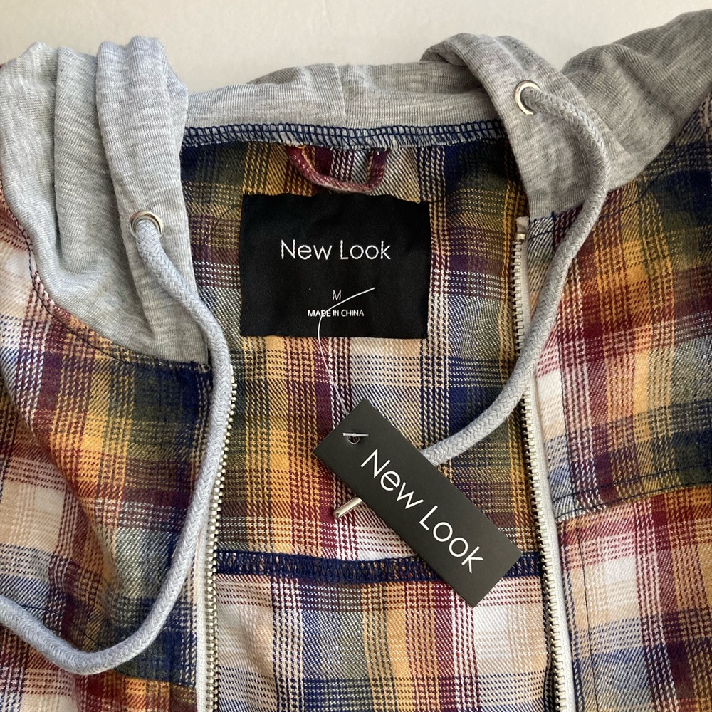 NEW LOOK | NWT Women’s Plaid Cropped Zip Up Hoodie - Picture 5 of 6